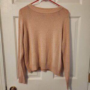 H&M Divided Baby Pink Long Sleeve Crewneck Sweater - Size M